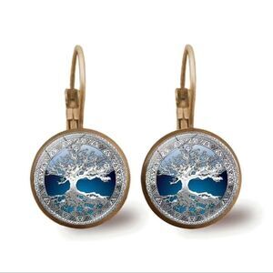 Blue Haven Yggdrasil: Tree of Life Silver or Bronze Lever-Back Earrings